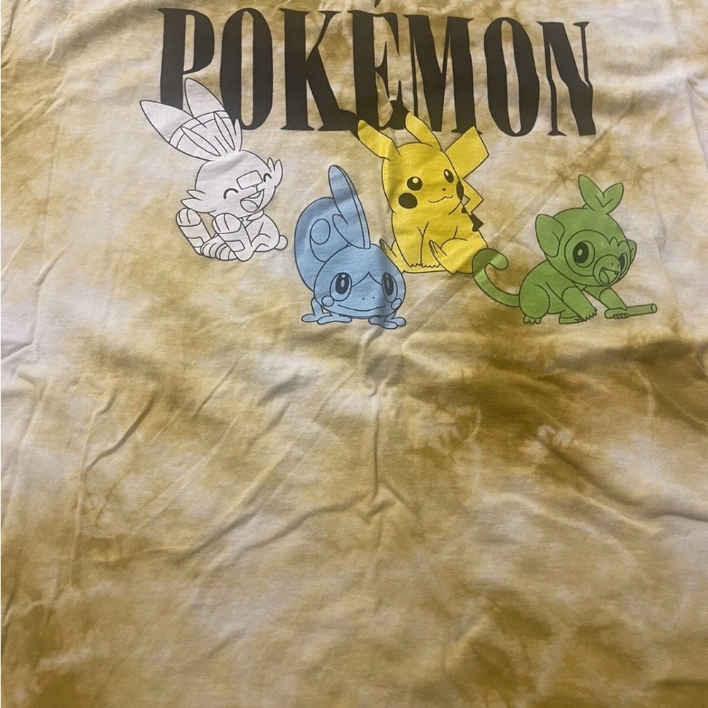 Pokemon Yellow Tie-Dye Short Sleeve Tee with Pikachu & Friends woman’s 2XL - Picture 3 of 5